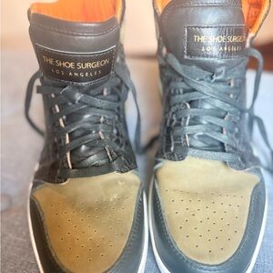 SHOE SURGEON Men’s Olive & Black High-Top Sneakers